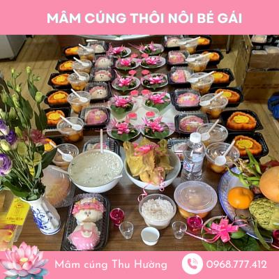 Mâm Cúng Thôi Nôi Bé Gái Tại TpHCM - Gà Cúng Thu Hường